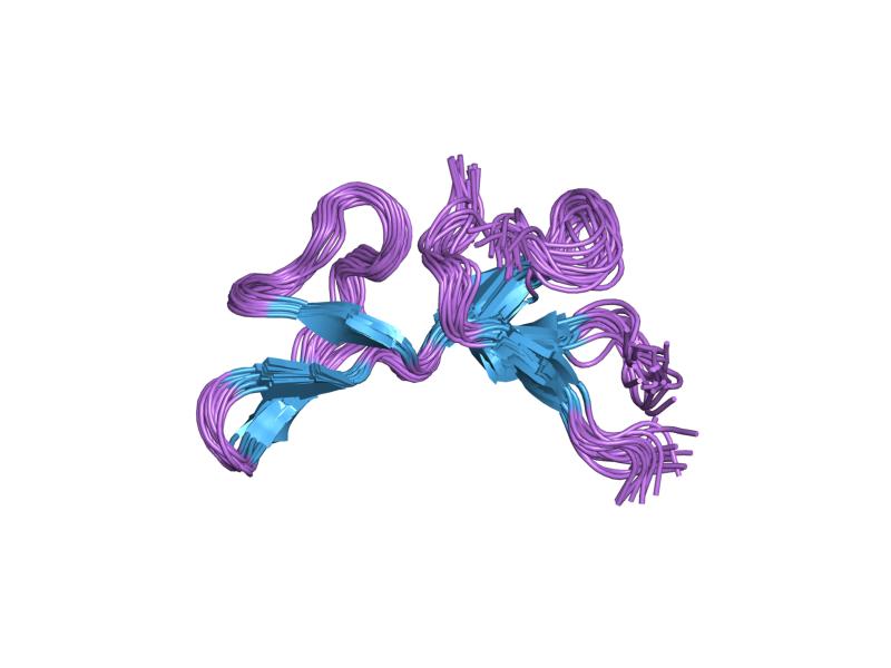 3D ribbon diagram of the bromelain enzyme structure, from PDB entry 2BI6 via EBI